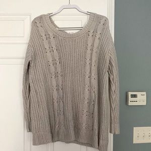 Grey sweater with tie back